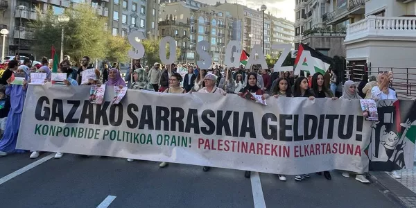 Palestinaren aldeko manifestazioa Donostian. Argazkia: EITB Media