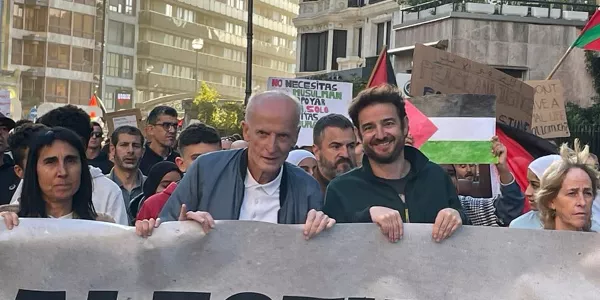 Palestinaren aldeko manifestazioa Donostian. Argazkia: EITB