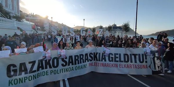 Palestinaren aldeko manifestazioa Donostian. Argazkia: EITB