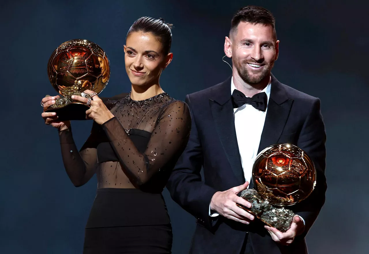 Aitana Bonmati eta Leo Messi, Urrezko Baloia jaso ostean.