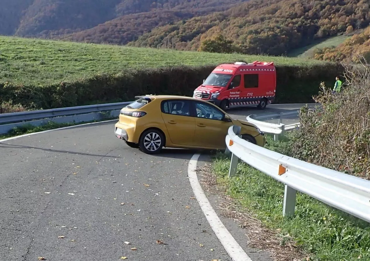 Imagen del accidente en el que Josu Etxeberria ha sido atropellado. Foto: Policía Foral