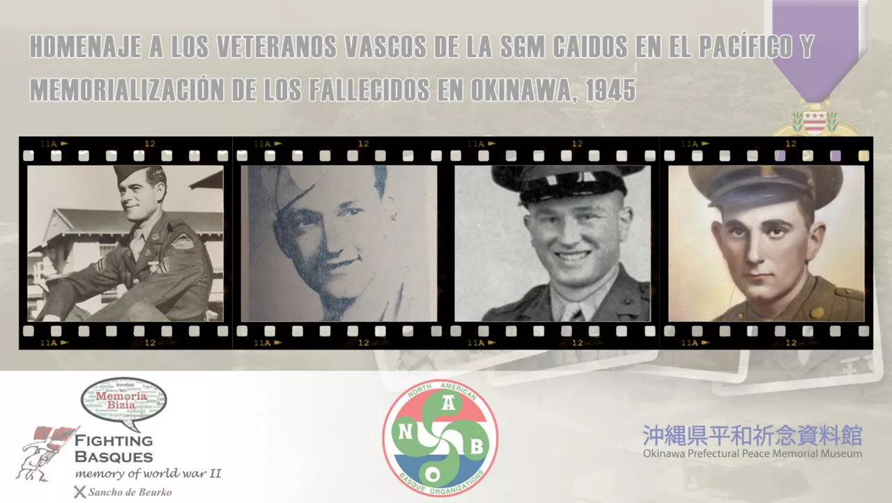Combatientes vascos en el Memorial de La Paz de Okinawa
