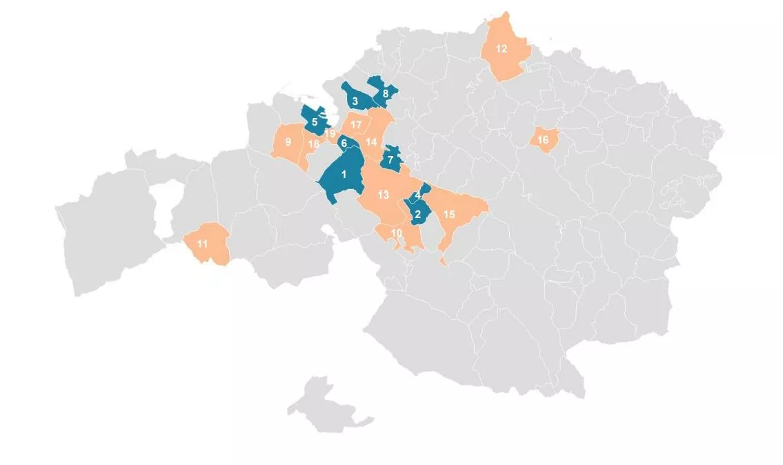 mapa Bizkaia gune tenkatuak zonas tensionadas