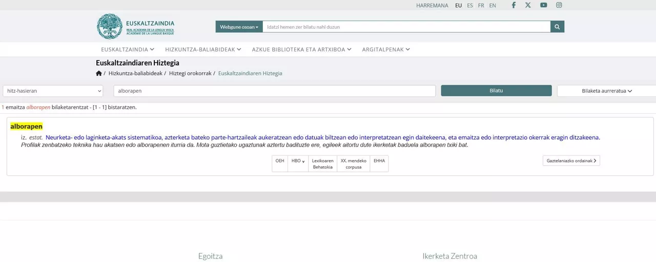 Euskaltzaindiaren Hiztegia 2024
