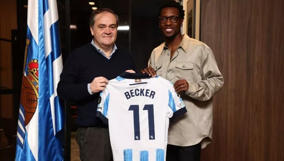 sheraldo becker, realeko jokalari berria. argazkia: real sociedad