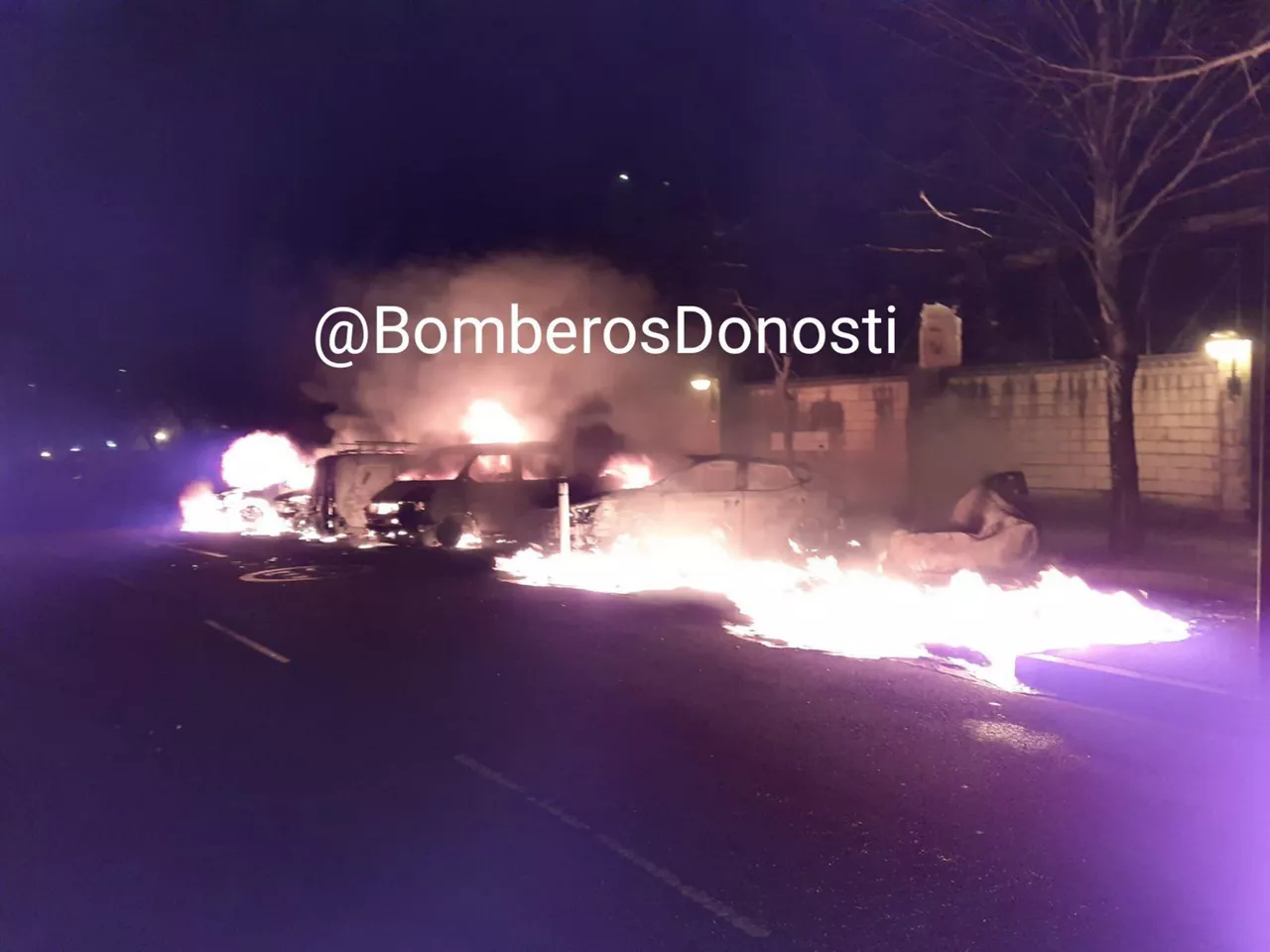 Incendio coches lasarte