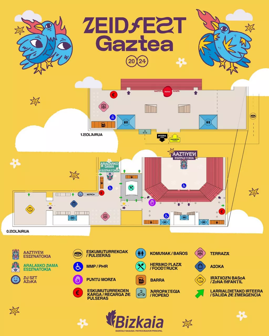 ZEIDFEST Gazteako guneen mapa