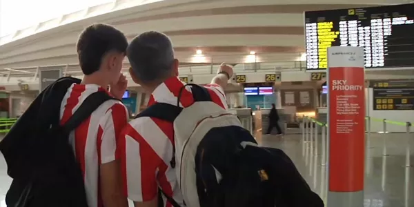 Afición rojiblanca camino a Sevilla. EITB Media