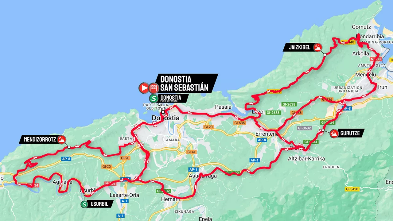 Itzulia Womeneko hirugarren etaparen mapa. Irudia: itzulia-women.eus