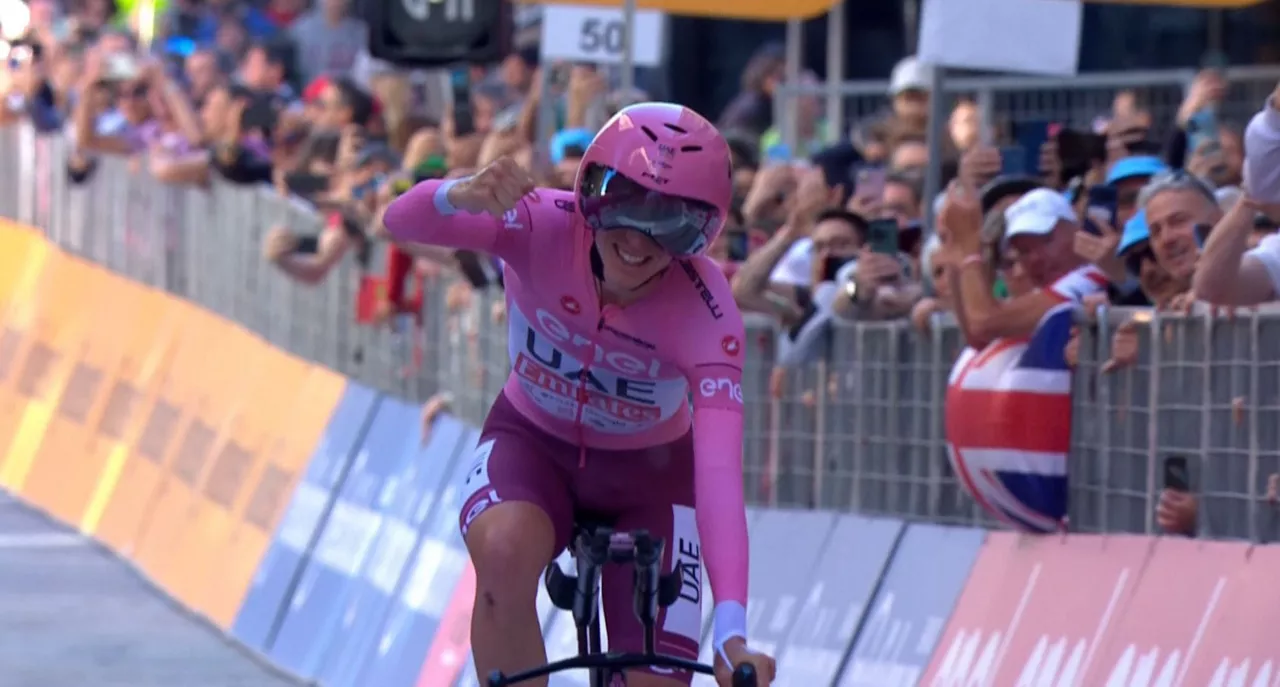 Tadej Pogacar ha firmado un excelente final de etapa, en la contrarreloj. Foto: EITB Media.