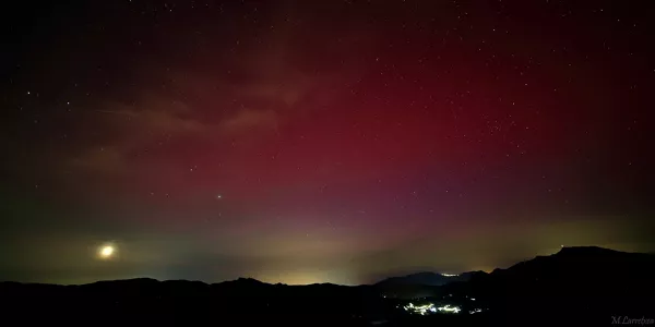 Aurora boreal en Arantza. Foto: Mikel Larretxea
