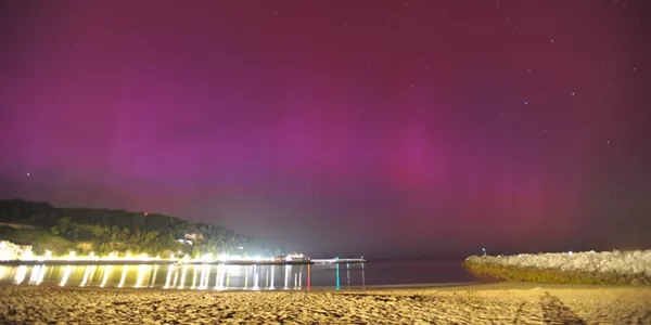 Aurora boreal en Hondarribia. Foto: Aranzadi