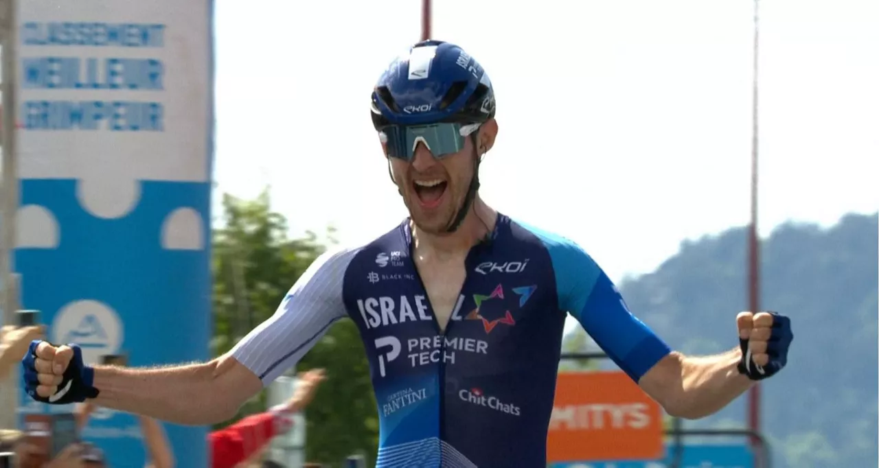 Derek Gee garaipena ospatzen. Argazkia: EITBren bideo batetik ateratako irudia