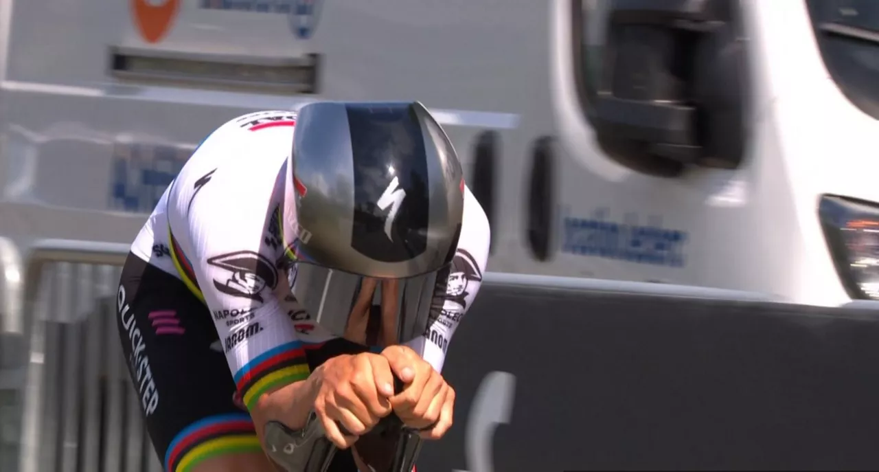 Remco Evenepoel, erlojupekoaren une batean. Argazkia: EITB Media.