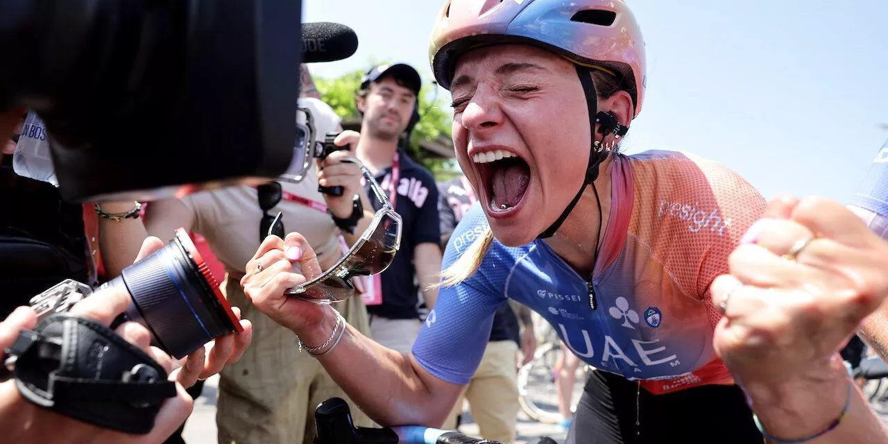 Chiara Consonni, garaipena erdietsita. Argazkia: giroditaliawomen.it.