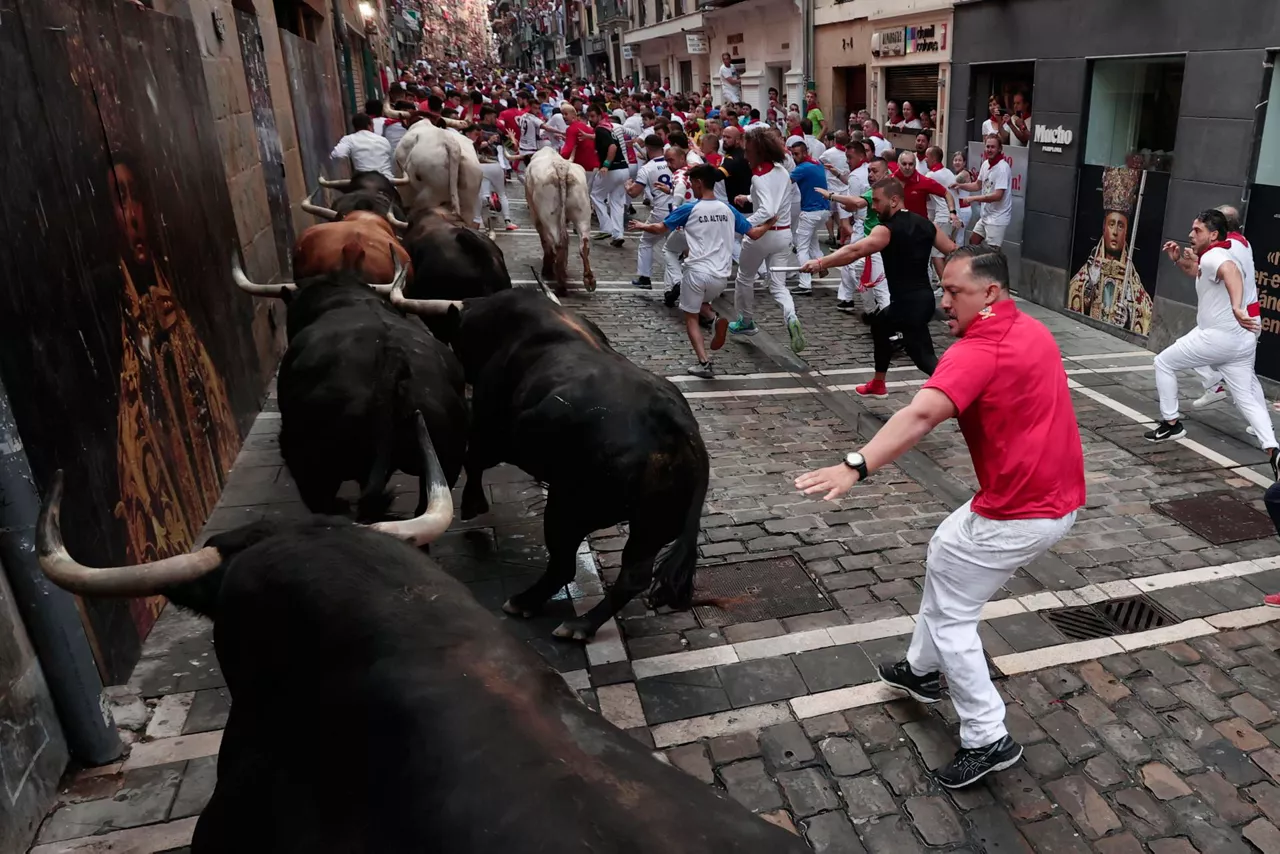 cuarto-encierro-sanfermines-2024-toros-Fuente Ymbro-10-de-julio-efe