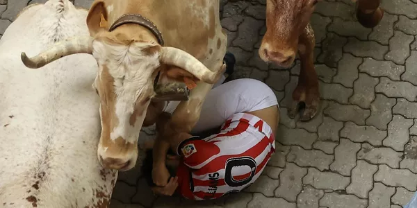 Uztailaren 10eko entzierroa. Argazkia: EFE.