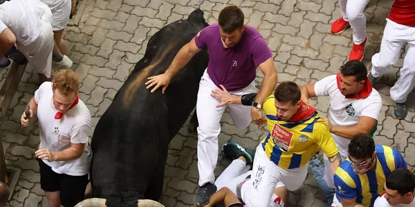 Uztailaren 10eko entzierroa. Argazkia: EFE.