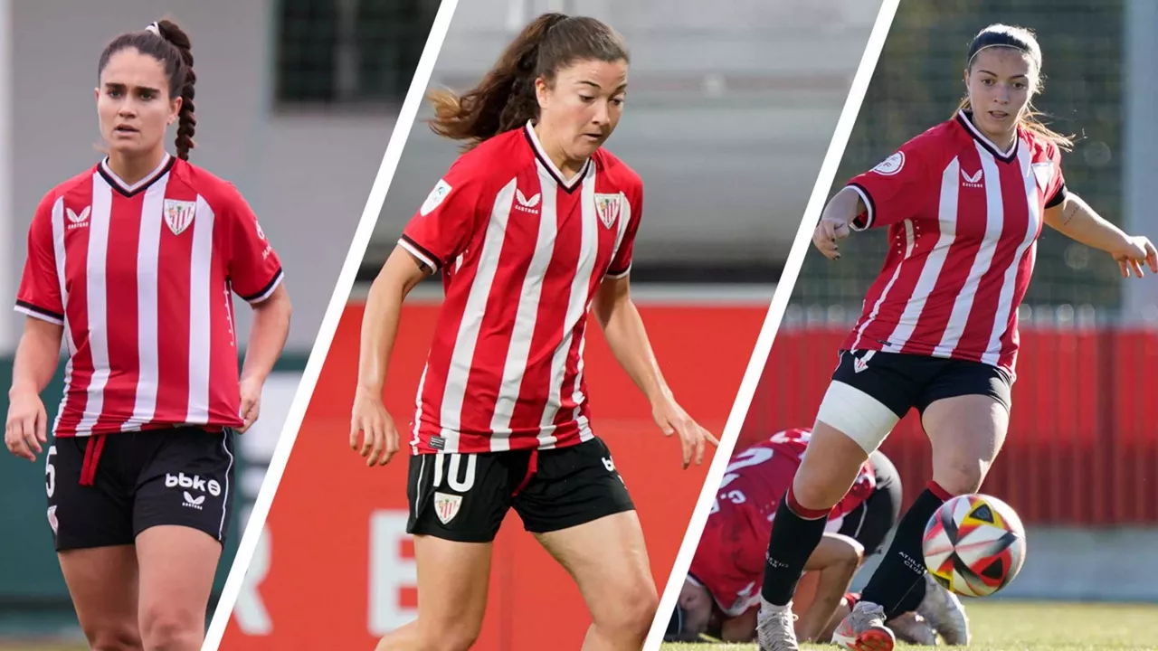 Naroa Uriarte, Paula Arana eta Amaia Iribarren Athletic