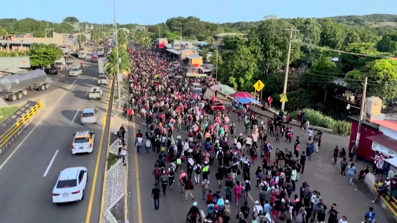Imagen de la caravana de migrantes