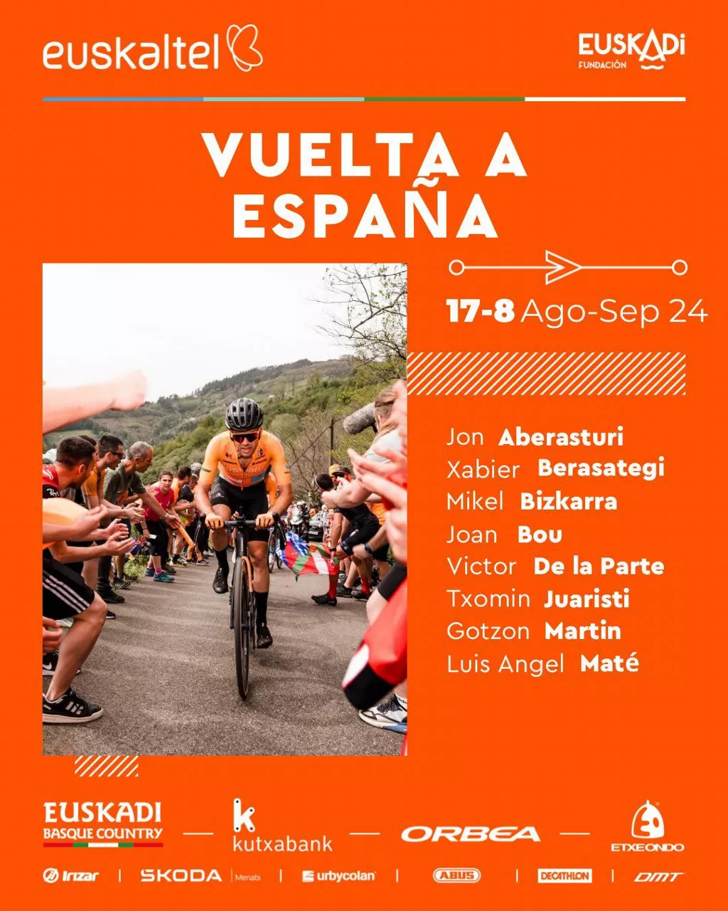 Euskaltel-Euskadiren taldea Vueltarako