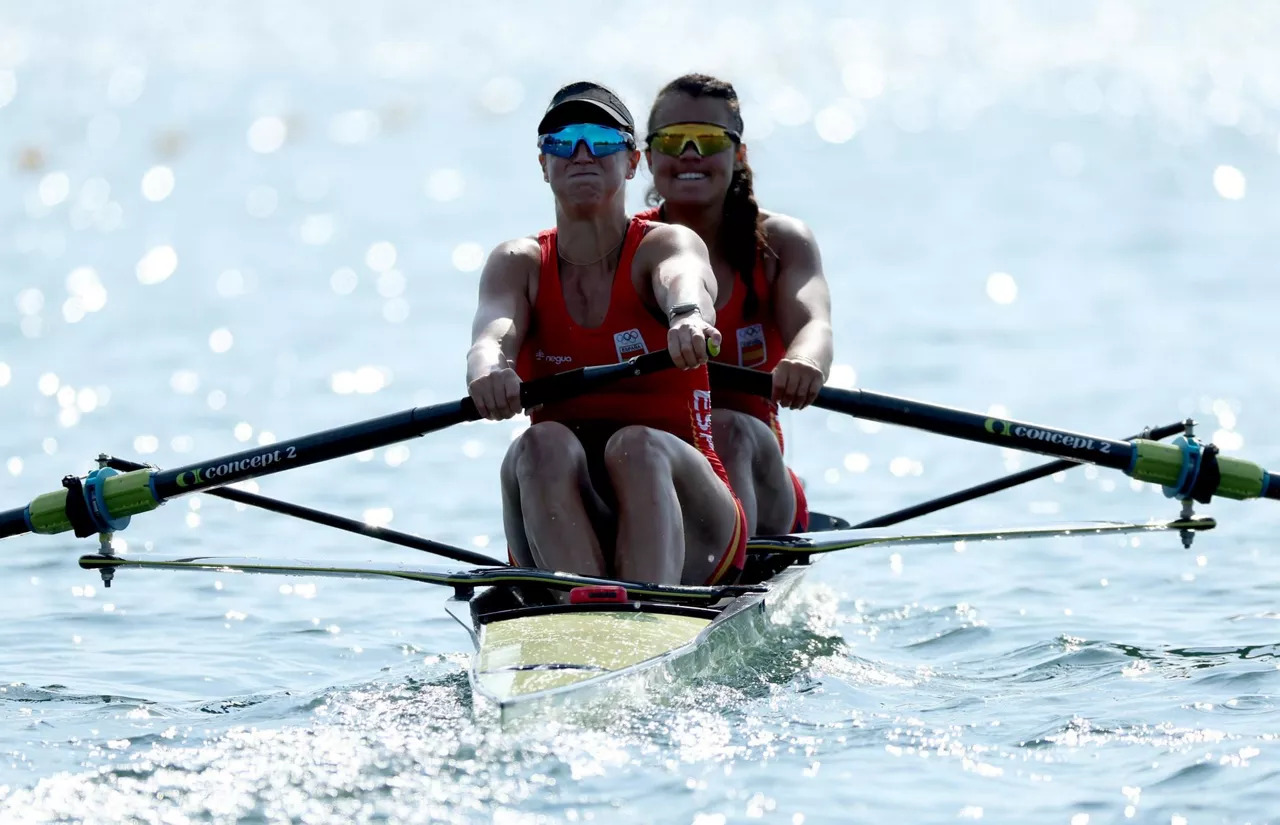 Esther Briz y Aina Cid, disputando el pase a la semifinal