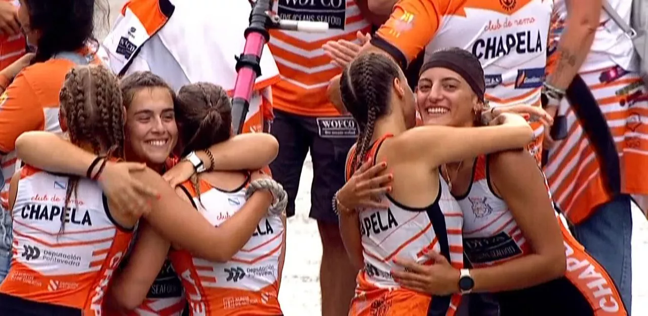 Chapelak laugarren postua eskuratu da, estropada bikaina eginda. Argazkia: EITB Media.