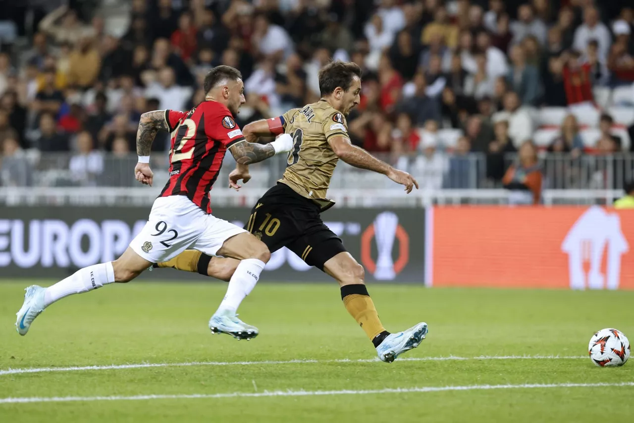 Foto del partido de la Real Sociedad y Niza