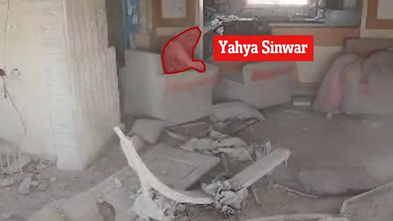 Yahya Sinwar, sentado en un sillón, antes de ser abatido