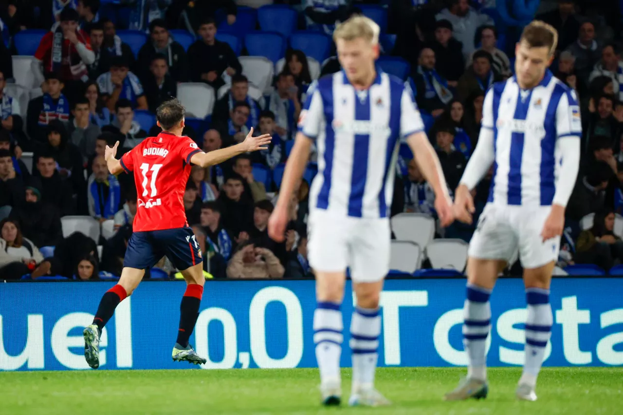 Ante Budimir, Osasunaren bigarren gola ospatzen. Argazkia: EFE