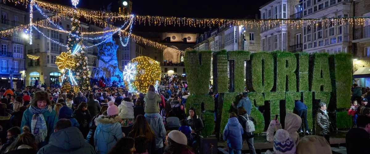 Gabonak argiak Gasteiz Vitoria navidad luces EFE