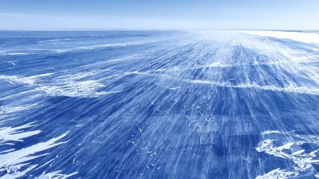 El lago Hulun, helado