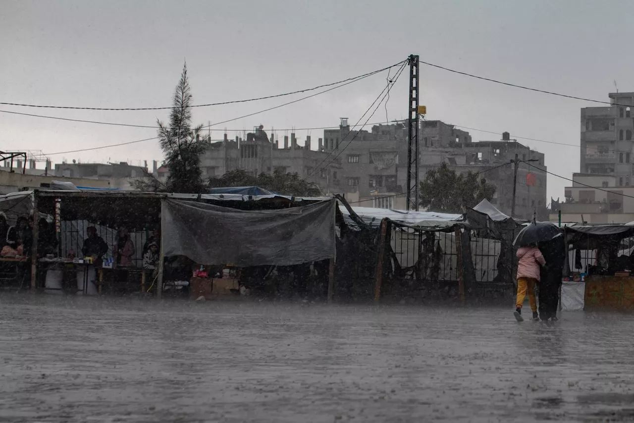 Fuertes lluvias en Gaza (Palestina). Foto: EFE