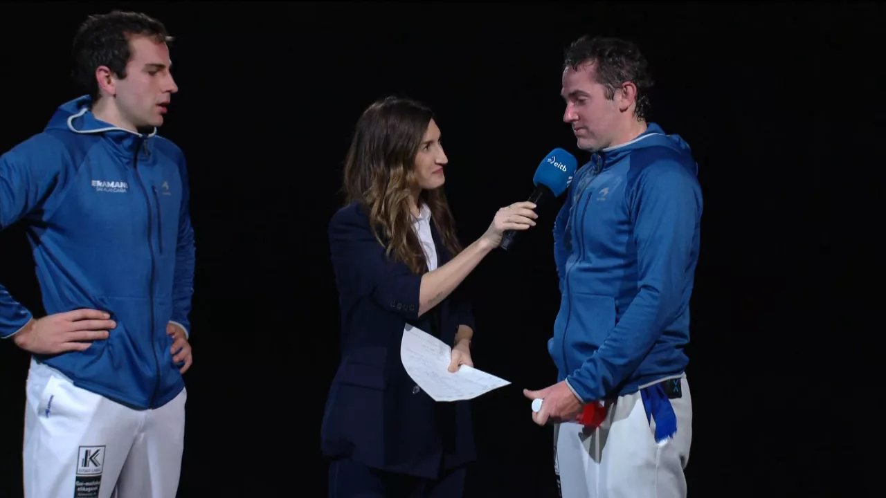 Aritz Erkiaga eta Jon Ibarluzea, partida ostean