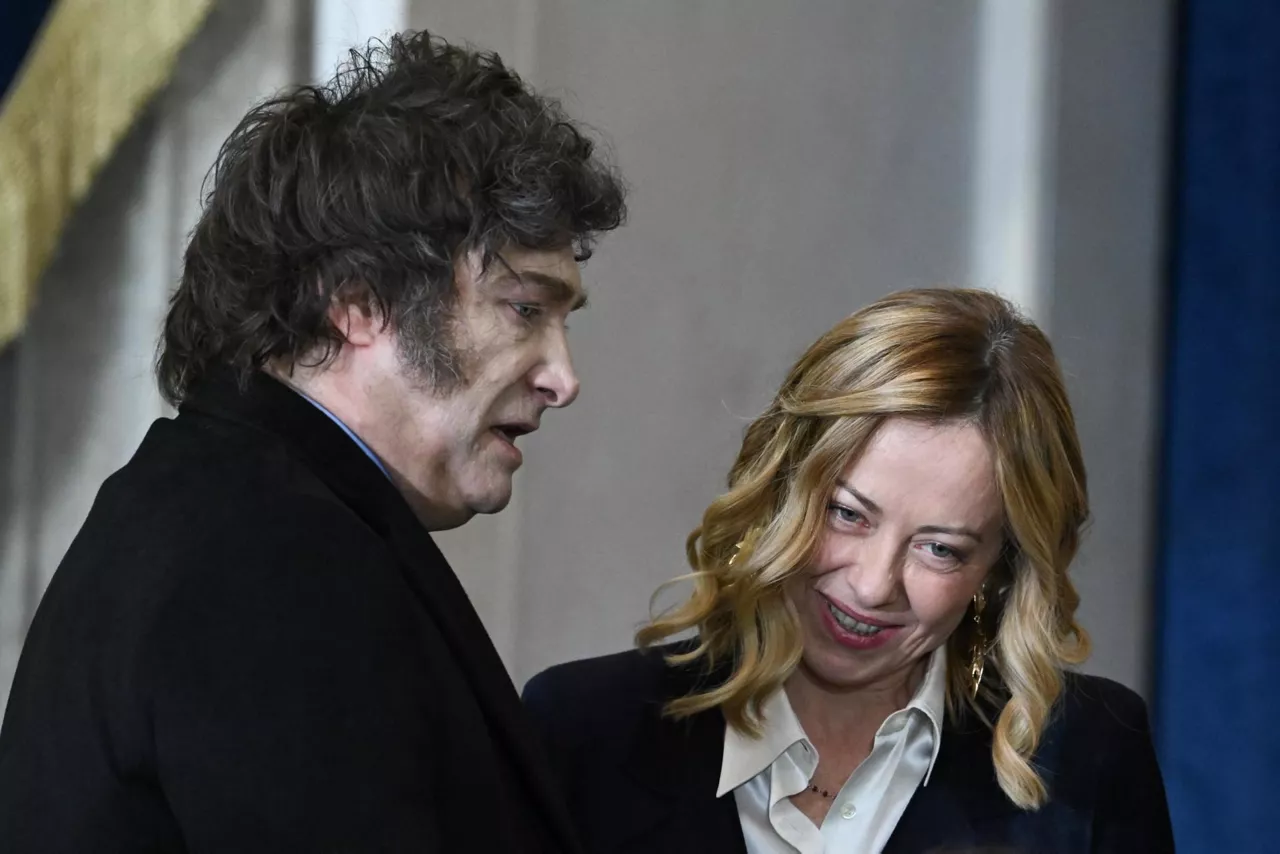 Javier Milei and Prime Minister of Italy Giorgia Meloni