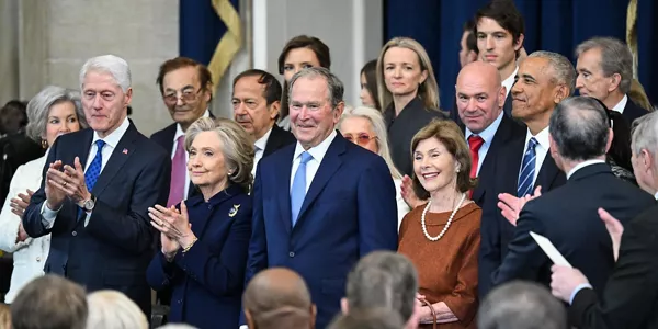 Bill Clinton, Hillary Clinton y George W. Bush