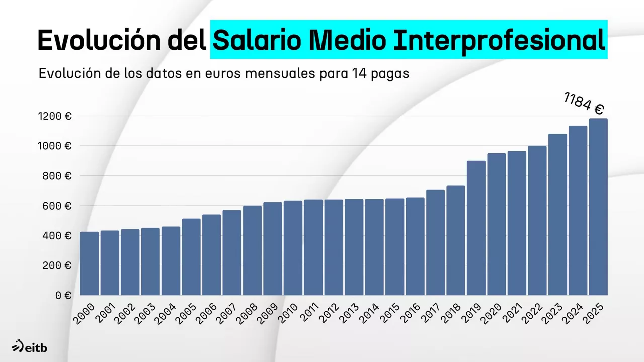 Salario mínimo interprofesional evolución DLS