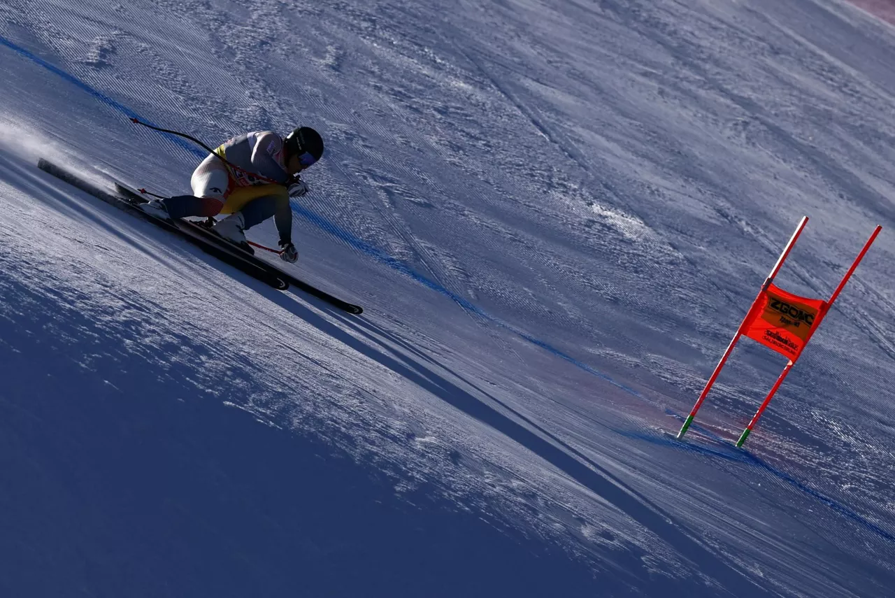 Ander Mintegui durante un entrenamiento en la estación de Saalbach. Foto: EFE