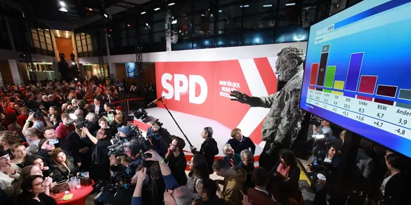 Noche electoral en la sede de SPD. EFE 
