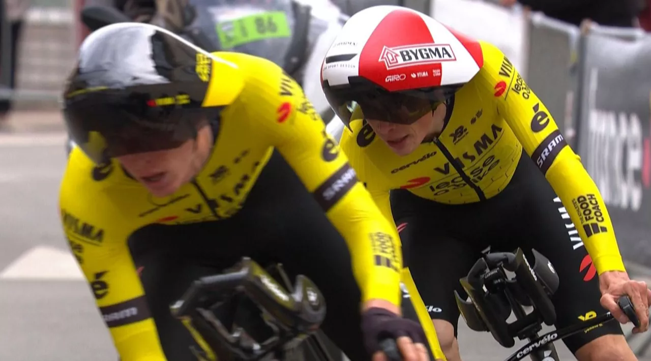 Jorgenson y Vingegaard, en el tramo final de la etapa. Foto: EITB Media.