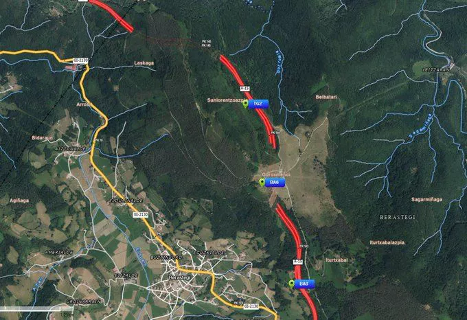 Istripua A15 SEgurtasun saila mapa