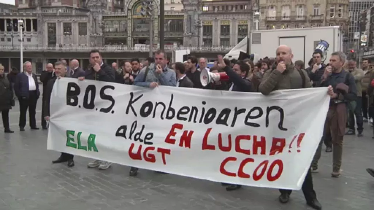 bos langileak protesta