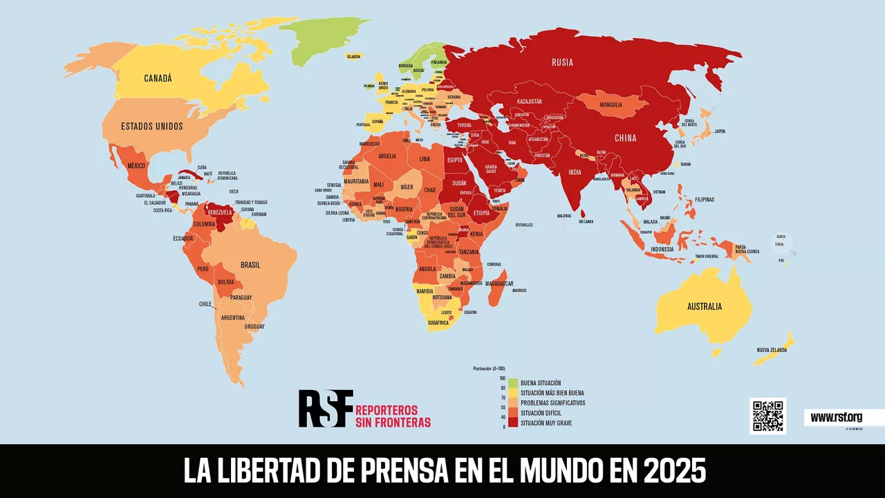 MAPA_La libertad de prensa en el mundo 2025