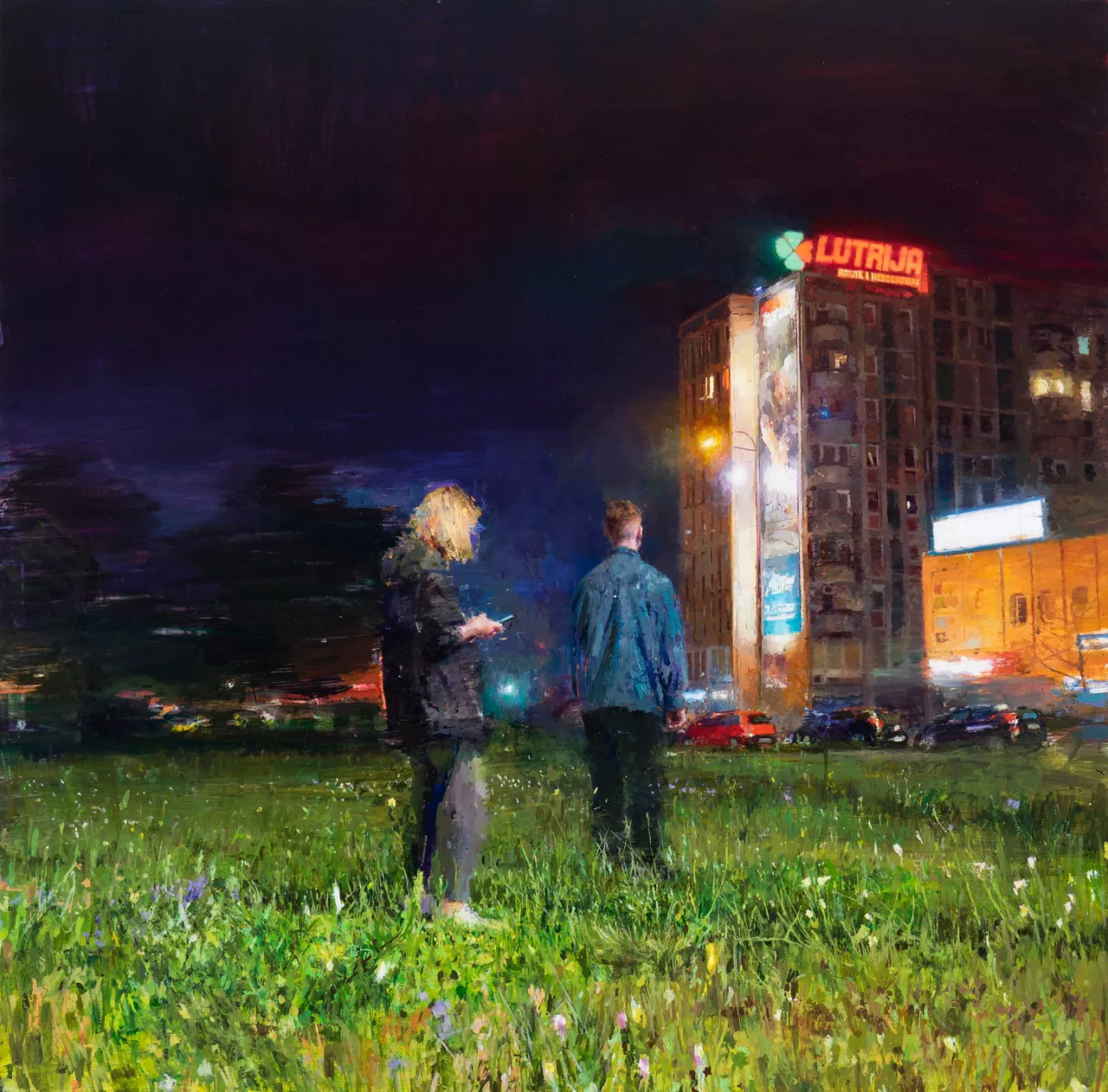 Sebas Velasco "Par Godina Za Nas", Oil on Wood, 90cm x 90cm