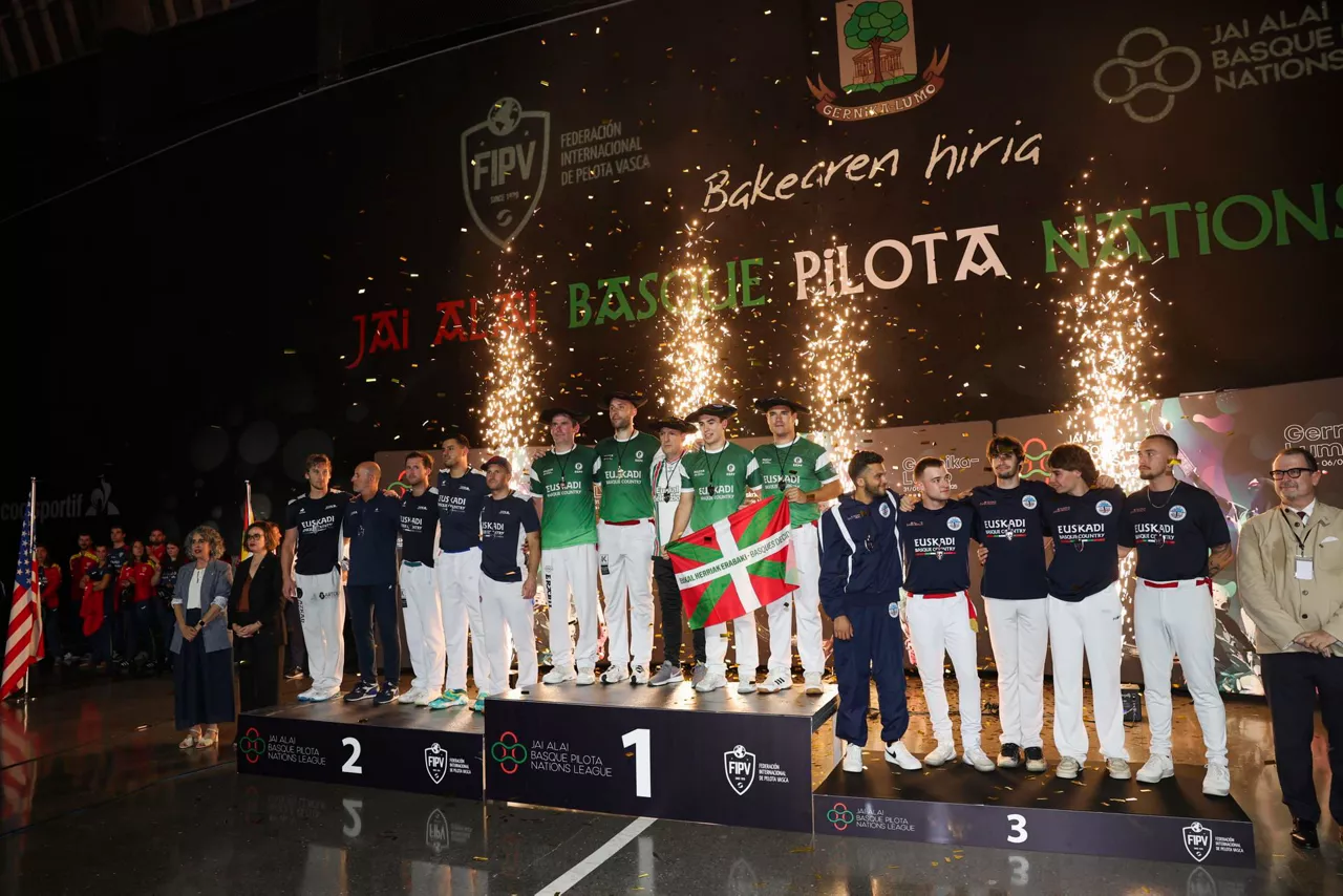 Podium de la Liga de Naciones. EFE