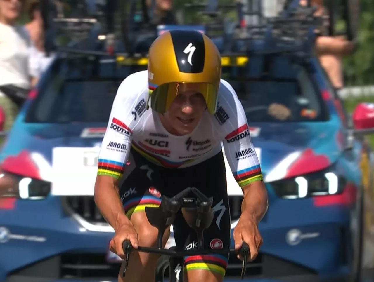 Evenepoel oso ondo aritu da erlojupekoan. Argazkia: EITB Media.