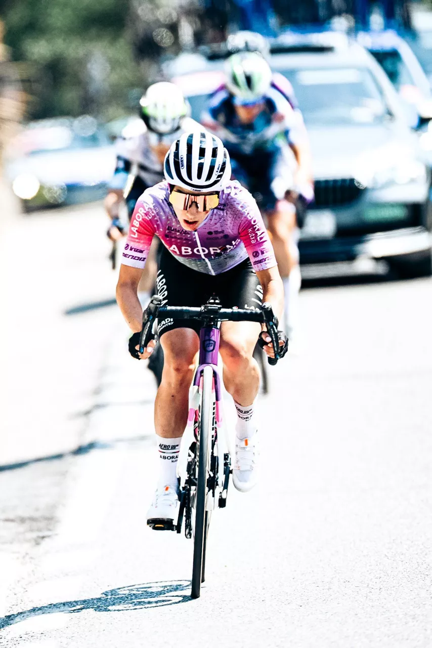 Ane Santesteban tras sufrir la caída. Foto: Laboral Kutxa