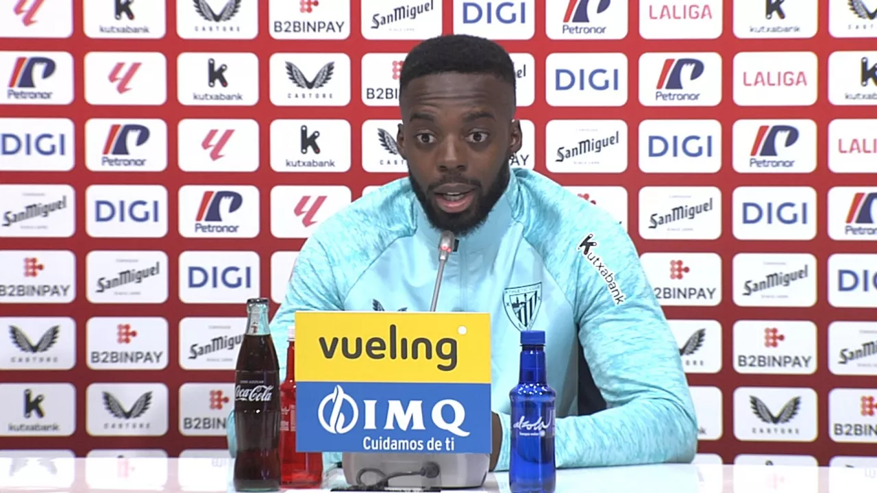 Iñaki Williams, en la rueda de prensa
