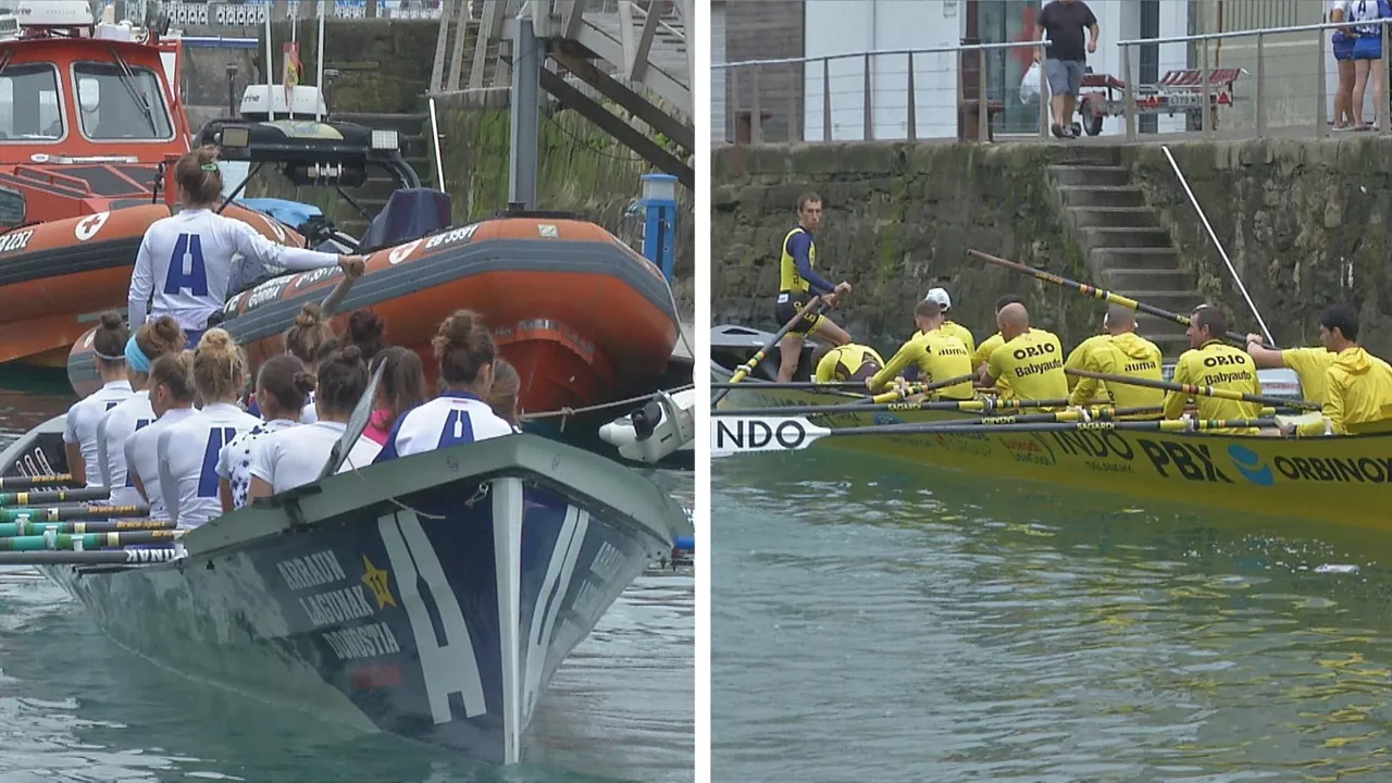 Traineruak entrenamendua Kontxako Bandera Arraun Lagunak eta Orio