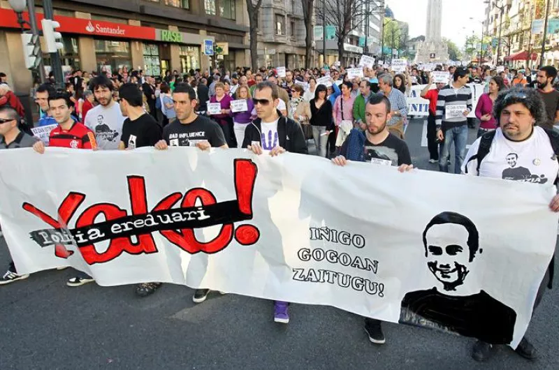Bilbon egindako manifestazioetako baten irudia. Artxiboko argazkia: EFE